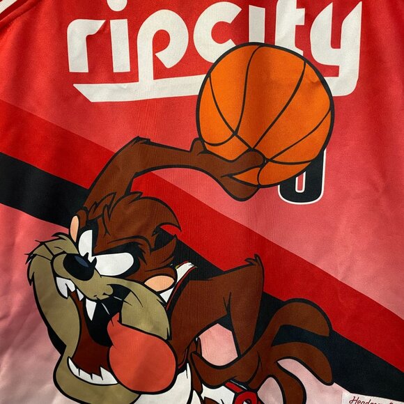 Headgear Classics Rip City Taz The Tasmanian Devil Space Jam Basketball Jersey L - Picture 2 of 5